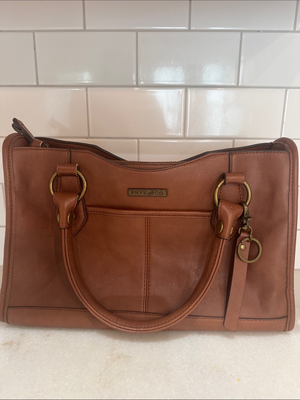 Frye & Co. Cognac Brown Top Handle Handbag Purse